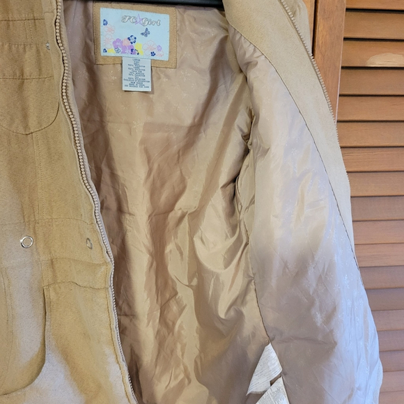 Brown Faux Fur Trim Coat Size 14 Large - Picture 9 of 11